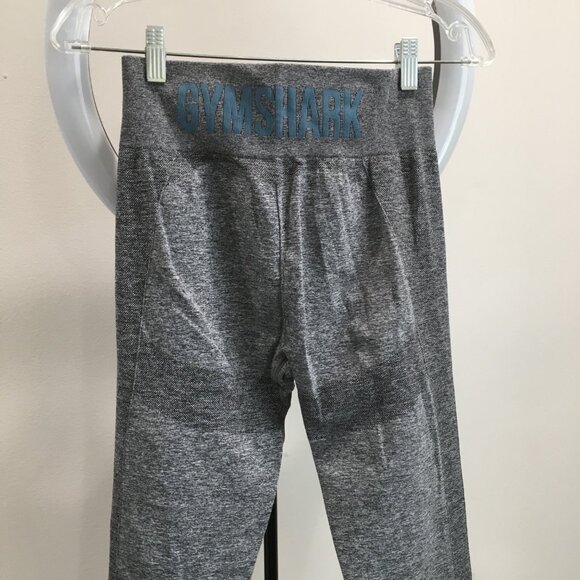 GYMSHARK Gray Black Marled Logo Waistband Butt Enhancer Activewear Leggings - Picture 8 of 10